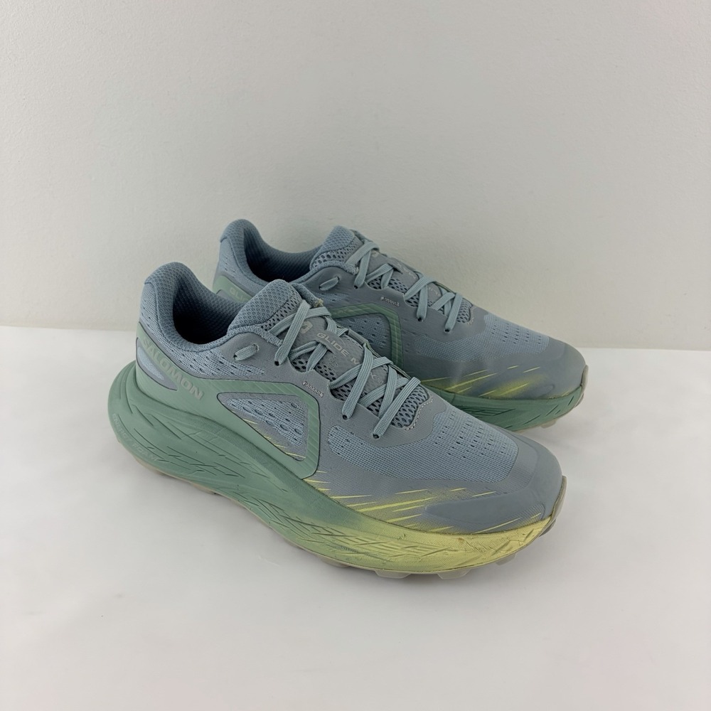 Salomon Glide Max TR Women's Trail Running Shoes Blue Green Size US 7.5 Hiking